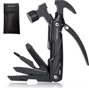 Accessori di campeggio, regalo per uomini, multitool, 12-in-1, acciaio inossidabile, multifunzionale, gadget utili con martello, sega, chiave inglese, attrezzi da fai da te per outdoor