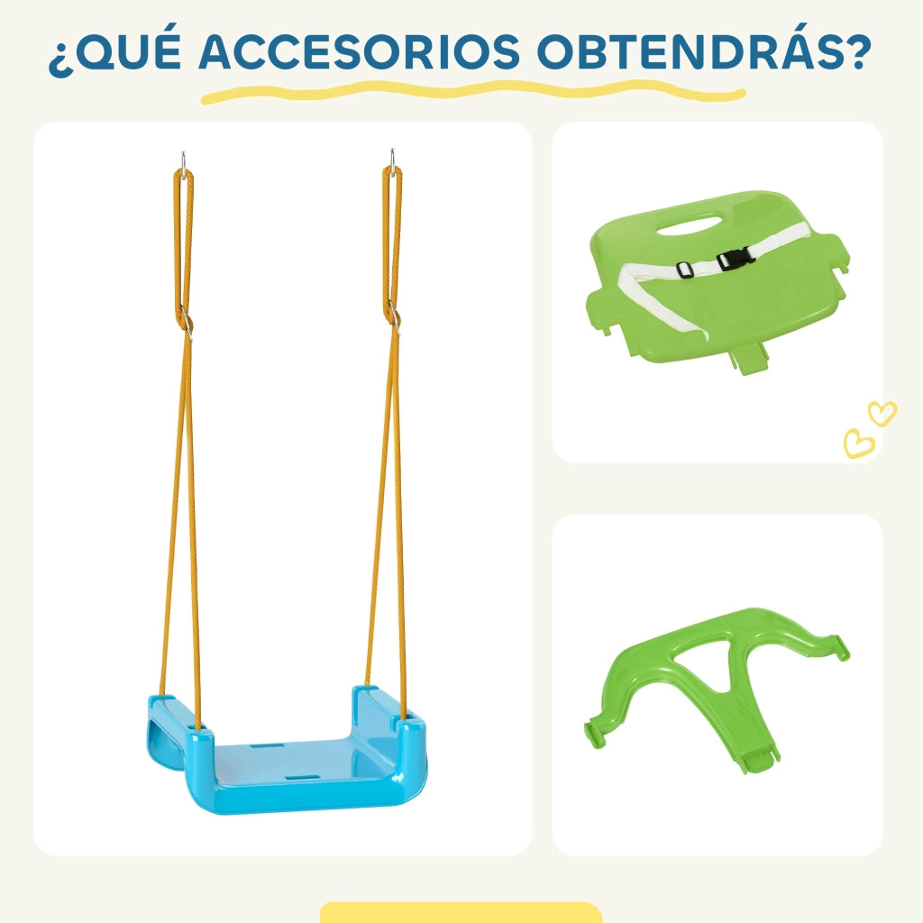 Altalena per bambini 3 in 1 con cintura di sicurezza ¨C zephmum ¨C Verde scuro