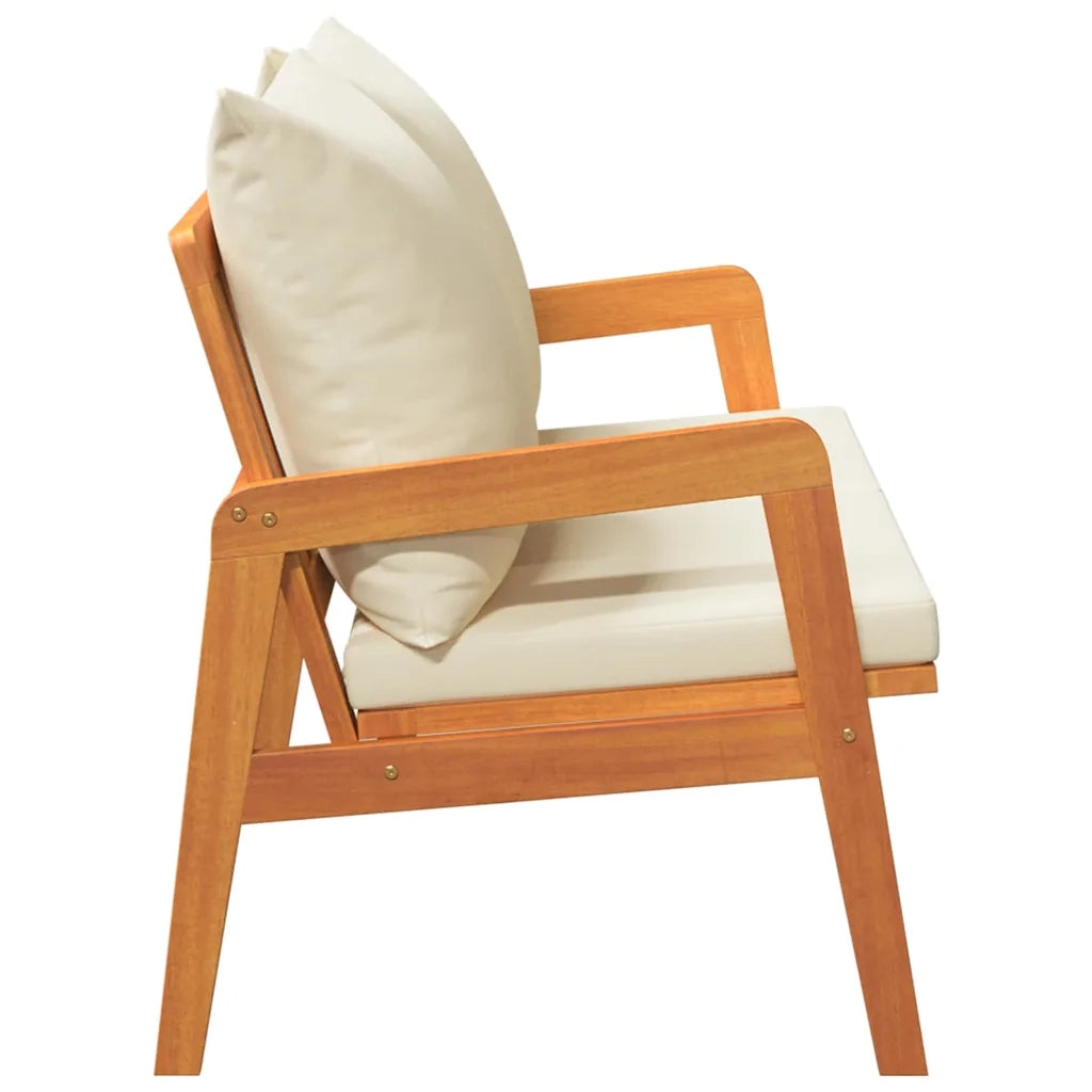 Sedia da giardino-Panchina da giardino con cuscino Olio Naturale 115 x 65 x 71 cm 227561