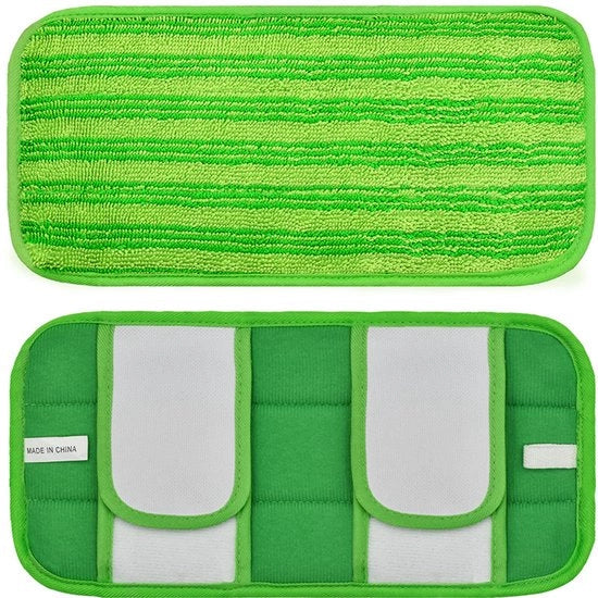 Adatto per mop a ventosa Swiffer, asciugamani a microfibra per pavimenti, 12 pollici, sostituzione per mop, set da 6, per la pulizia di diversi tipi di pavimento, verde