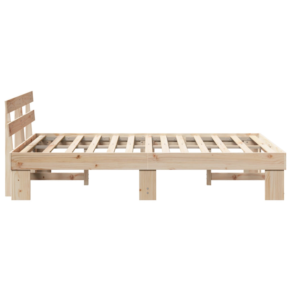 Struttura Letto con Testiera 120x200 cm Legno Massello di Pino