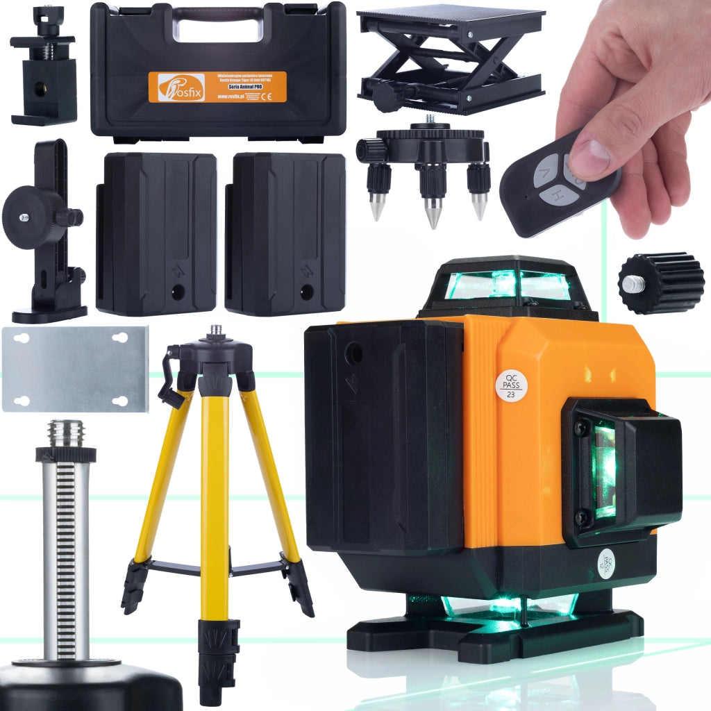 Livella Laser Rosfix Orange Tiger ROT16L – 16 Linee, Autolivellante, IP54 | Statore 43-120cm, Custodia Inclusa