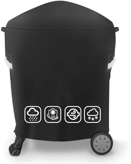 Grillhoes per serie Weber Q100/Q200 su carrello, 600D Oxford 7113 Grillhoezen per Weber Q1000/Q1200/Q1400/Q2000/Q2200/Q2400 con supporto portatile, impermeabili e resistenti alle abrasioni coperture BBQ