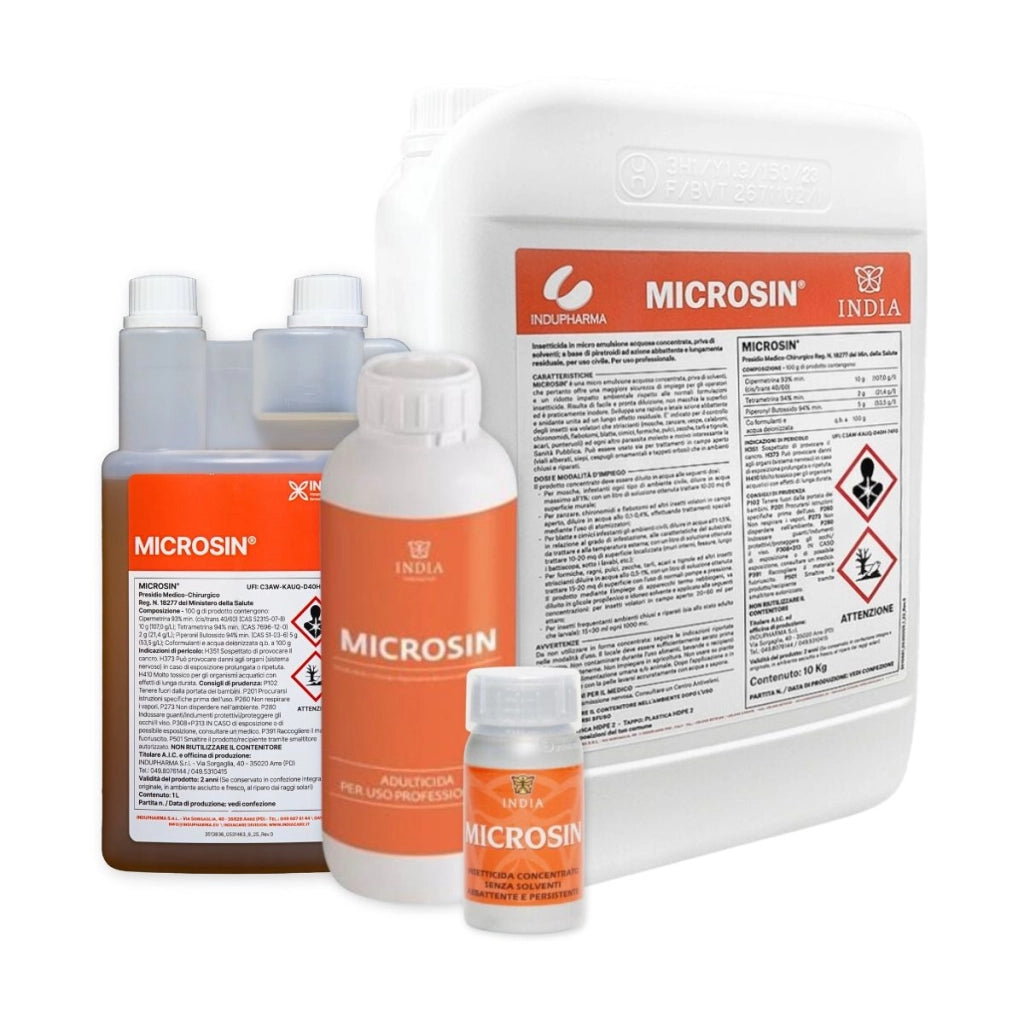 Insetticida a base piretrodi uso civile per mosche e zanzare | INDIA Microsin, Versione da 1L