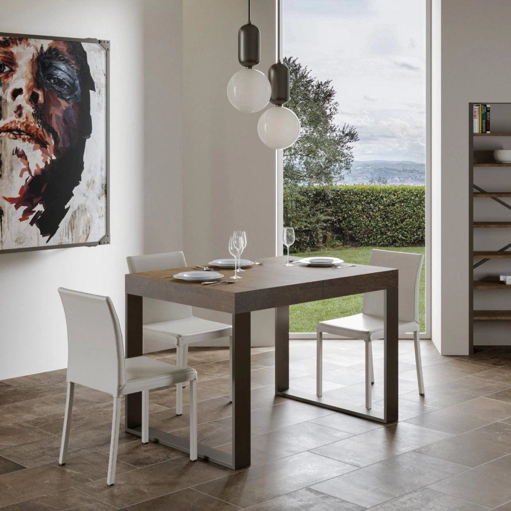 Tavolo allungabile 90x130/234 cm Tekno Premium Noce telaio Antracite