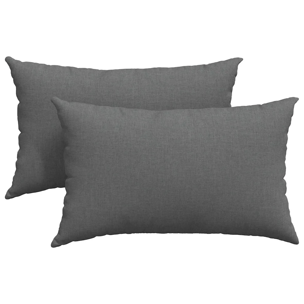 Cuscini da Divano 2 pcs Grigio scuro 50 x 30 cm Tessuto