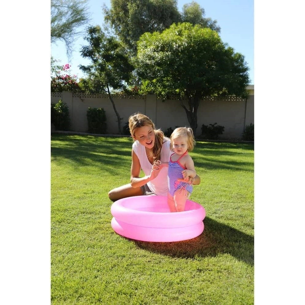 Trade Shop - Piscina Per Bambini 2 Anni+ Baby 2 Anelli Fondo Disegnato 61x15cm 2 Colori 51061 -