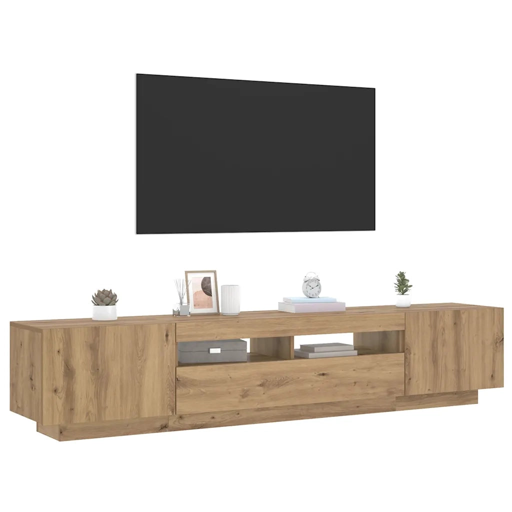 Mobile Porta TV con LED Artigianale 200x35x40 cm Multistrato 3329166