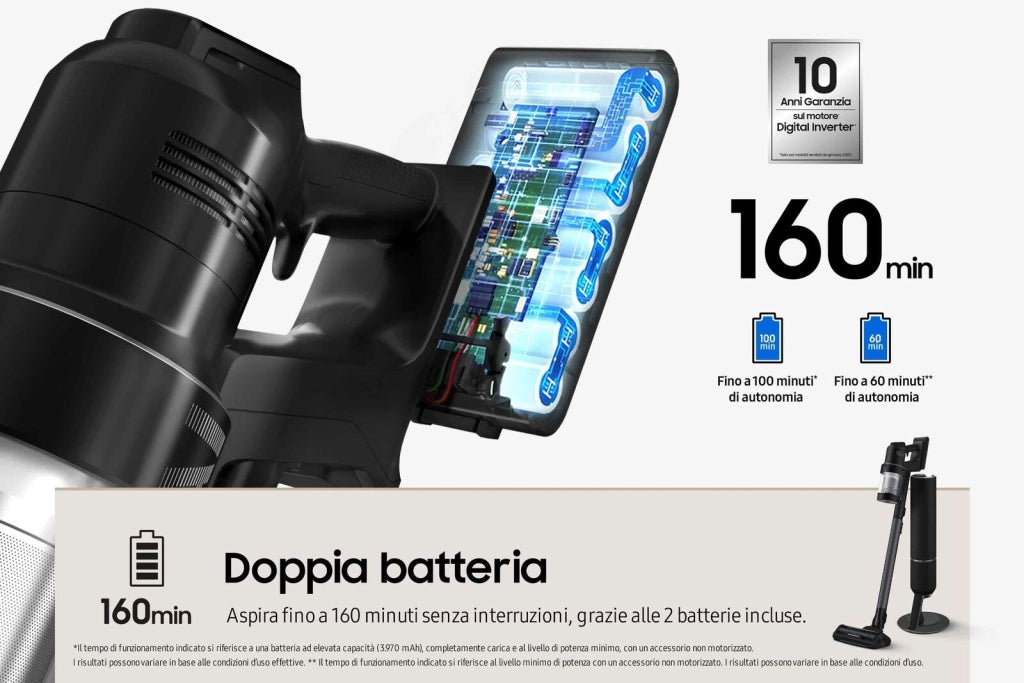 Samsung VS28C9784QK Scopa Elettrica Senza Filo BESPOKE Jet  AI Complete Extra Potenza 280W