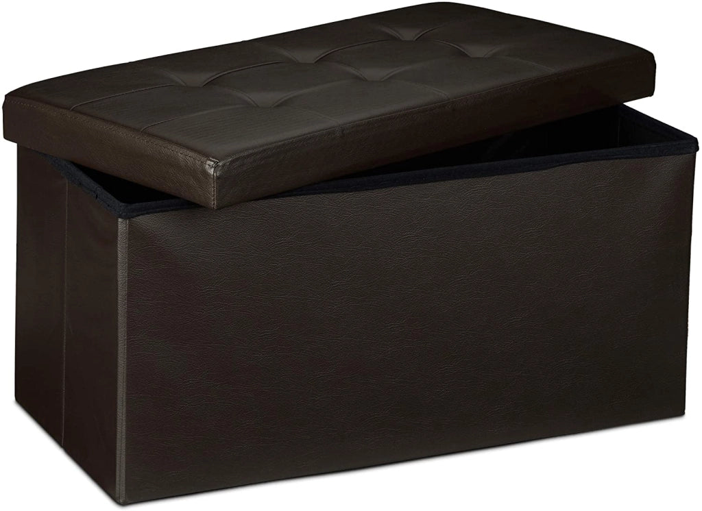Sgabello/pouf pieghevole in materiale sintetico 76 cm marrone 13_0002808