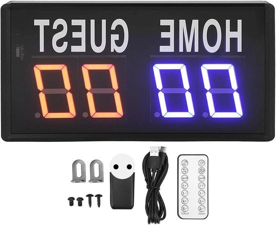 Pannello Elettronico di Punteggio con Comando a Distanza per Pallacanestro e Pallavolo - Contatore di Punteggi Portatile Digitale da Impostare sulla Tavola