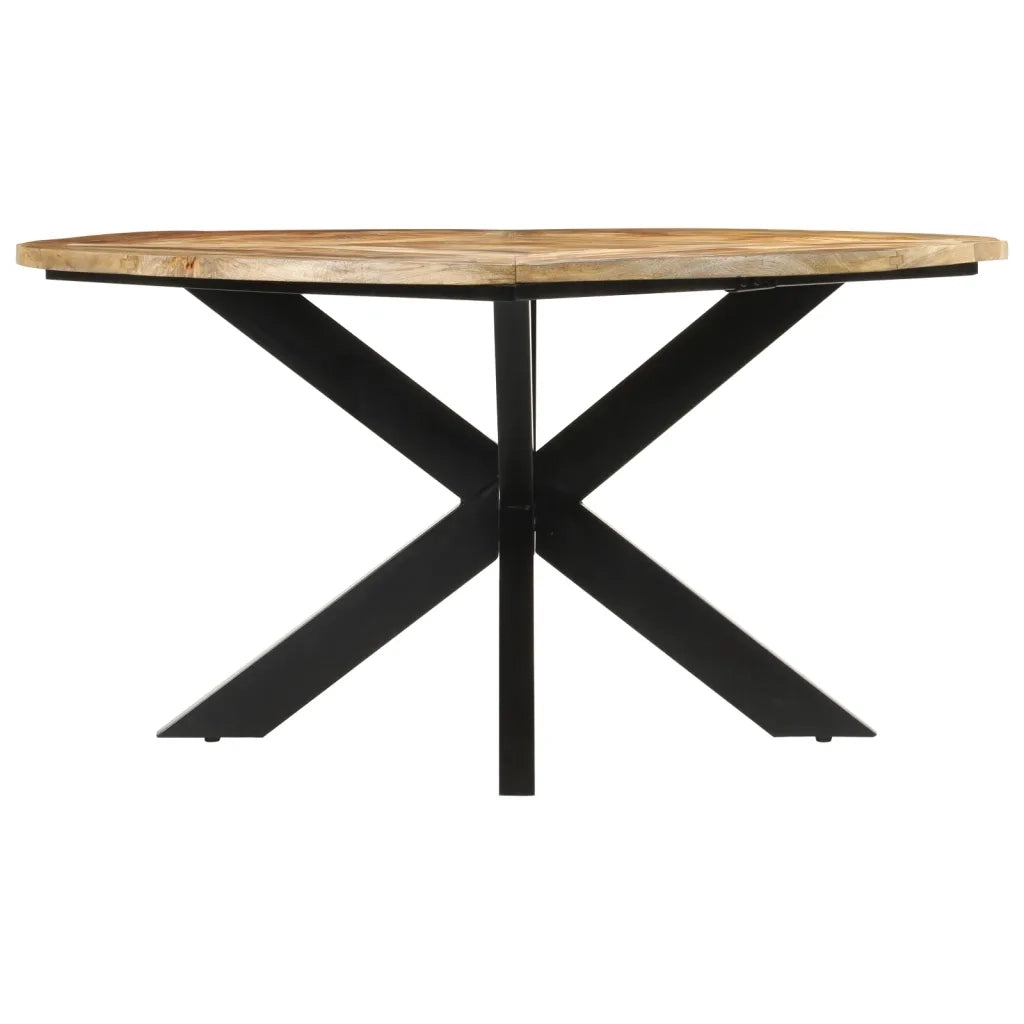 Tavolo da Pranzo Ã˜150x76 cm in Legno Grezzo Massello di Mango