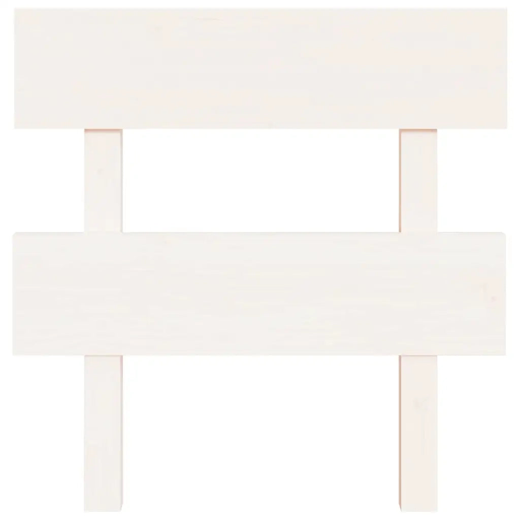 Testiera per Letto Bianca 93,5x3x81cm in Legno Massello di Pino 819051