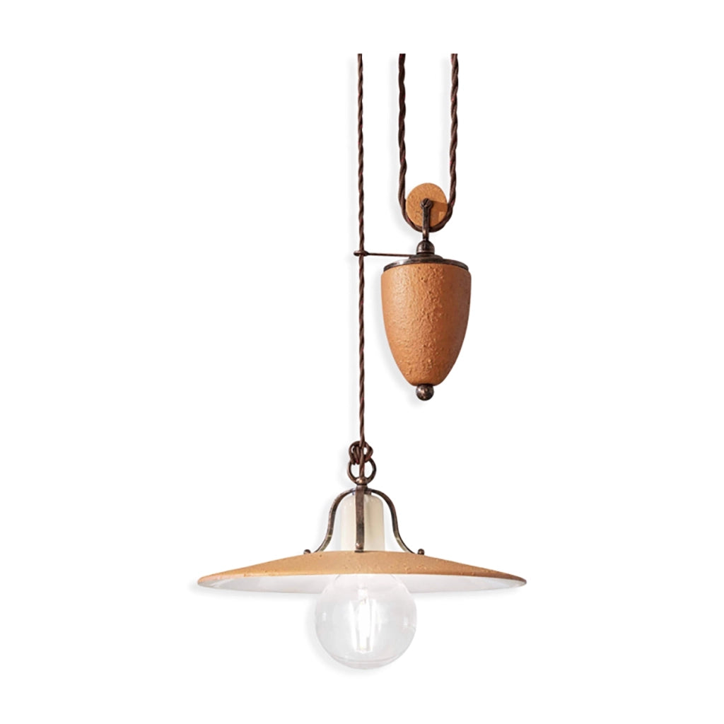Saliscendi Classico Bologna Metallo E Ceramica Nero Sfumato Rame 1 Luce E27