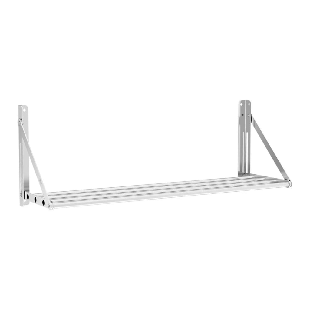 Mensola da parete pieghevole professionale con barre 100 x 30 cm 40 kg acciaio inox 14_0001564