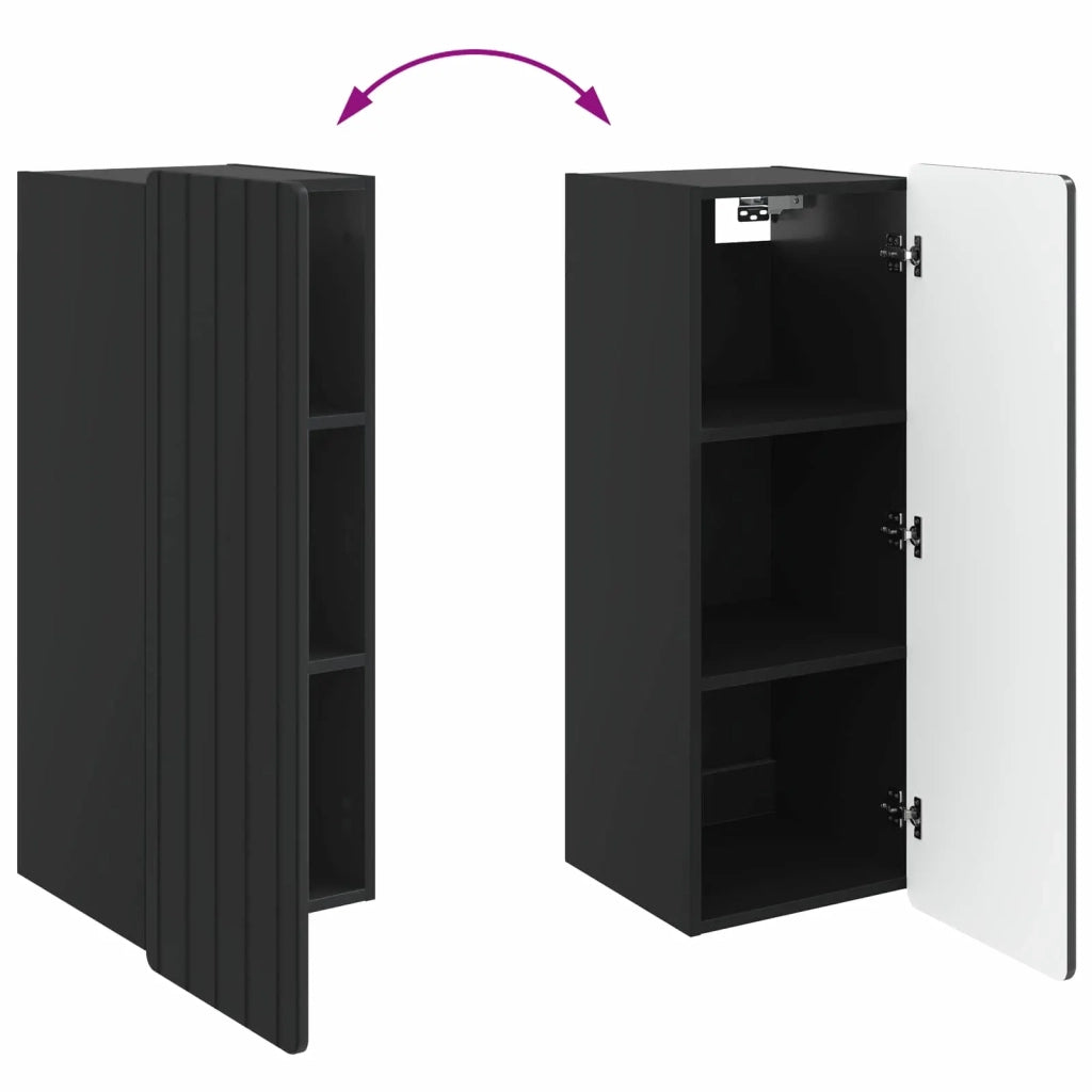 Mobiletto a muro Nero 33 x 34,5 x 94 cm Legno ingegnerizzato 898246