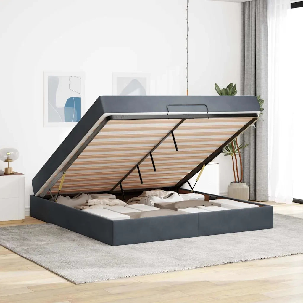 vidaXL Struttura del letto Grigio scuro 180 x 200 cm Velluto