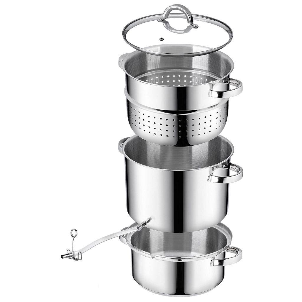 KADAX Spremiagrumi da 8 litri in acciaio inox, a vapore, a induzione e a gas, 3 in 1, grande