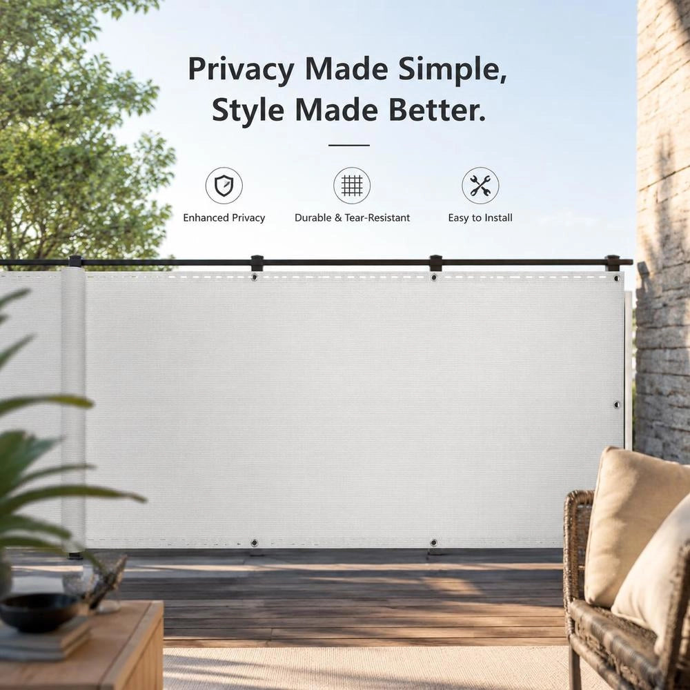 Balcony Privacy Screen, White, 90x500 Cm, HDPE