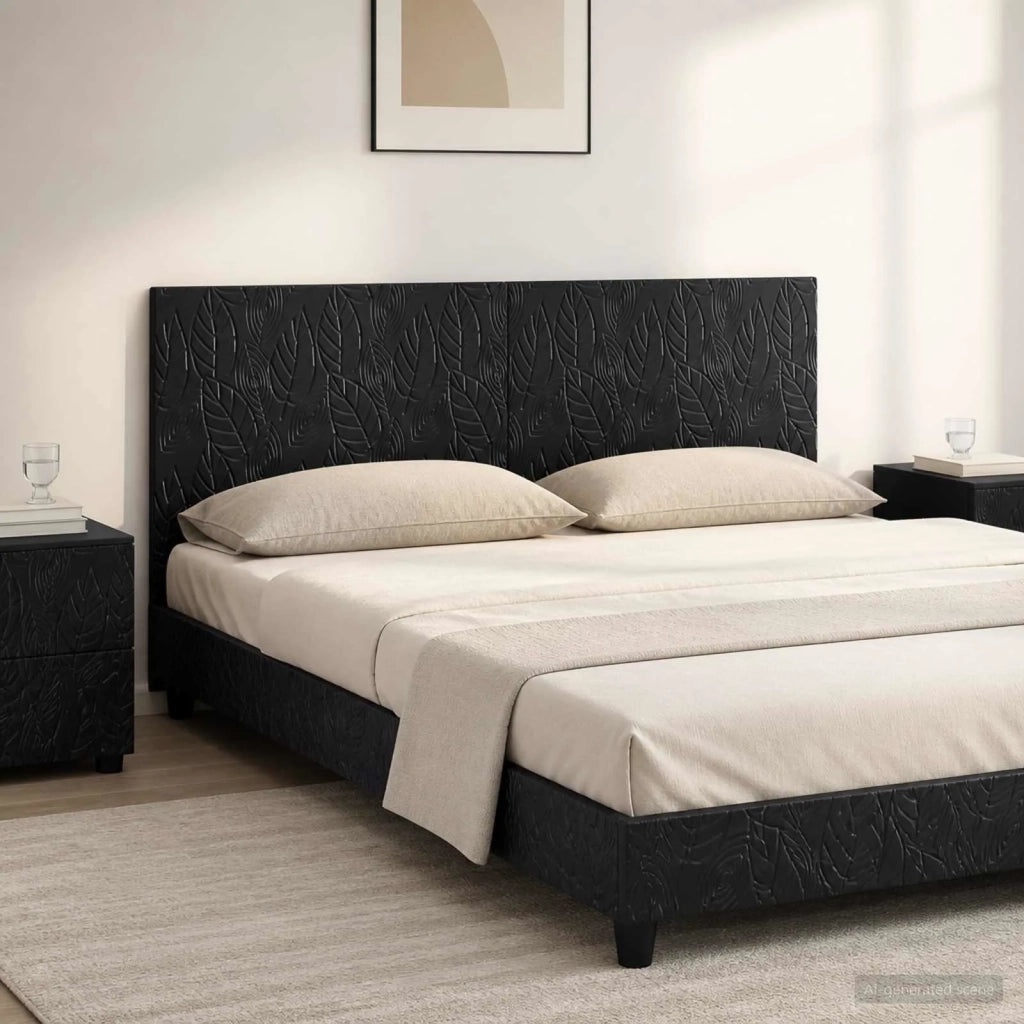 Testiera da Muro DELFT Nero Legno ingegnerizzato 897166
