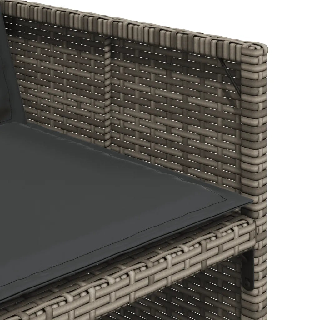 Set da Pranzo da Giardino 7 pz con Cuscini in Polyrattan Grigio 3277681