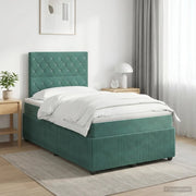 Letto box spring con materasso Verde Scuro 120 x 190 cm Velluto 3454562
