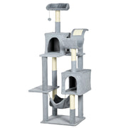 Albero Tiragraffi 55x49x177 cm con 2 Casette Grigio e Bianco