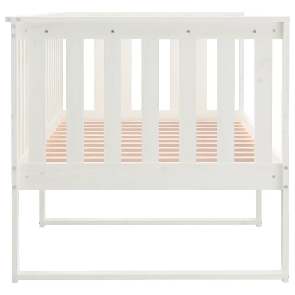 Dormeuse senza Materasso Bianca 90x190 cm Legno Massello Pino 820882