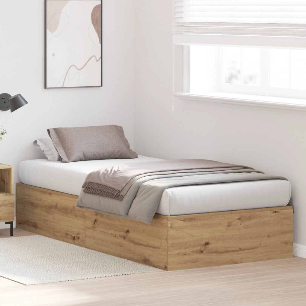 Struttura Letto con Contenitore Rovere 100x200 cm