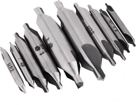 10 pezzi di punteria a combinazione a 60 gradi - set di strumenti per tornio da 1mm a 5mm.
