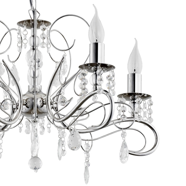 Lampadario ASTOR cromato cristallo 5xE14 Alfa 21585