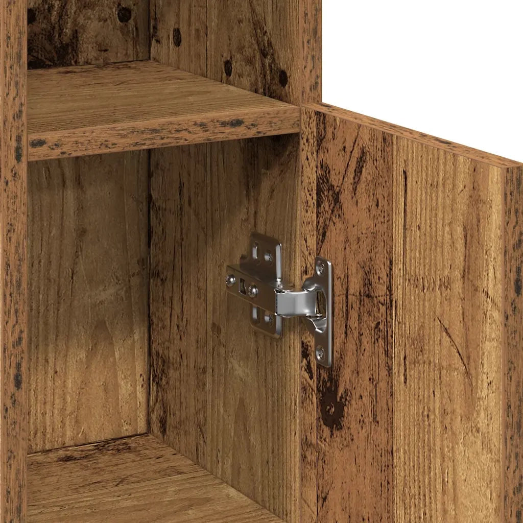 vidaXL Mobile da Bagno con Portarotolo Legno Antico 20,5x22x90 cm