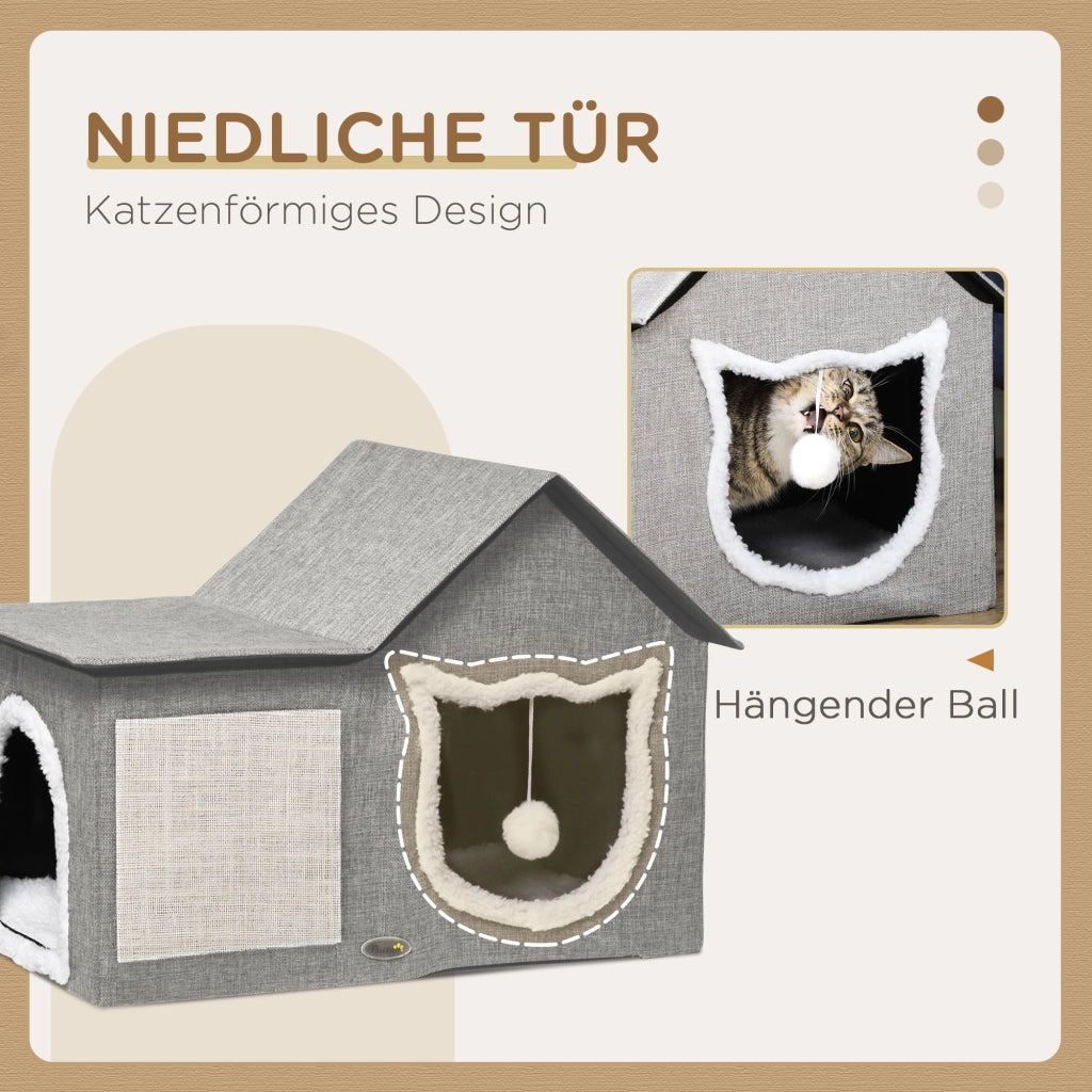 Casetta per Gatti con Zona Graffi ¨C zephmum ¨C 65x41x45.5 cm
