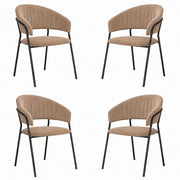 Sedie da pranzo set da 4 Aurelia in velluto grigio tortora con gambe nere