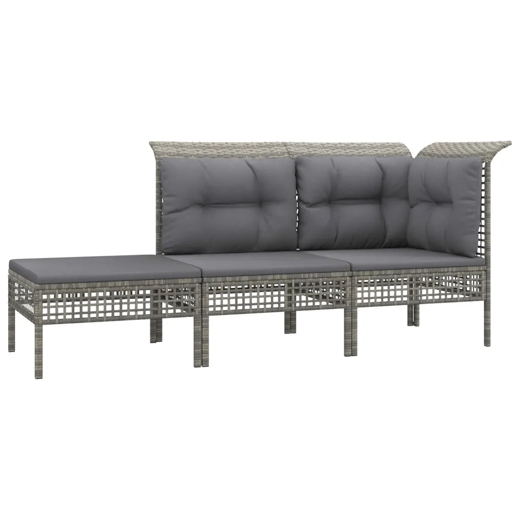 Set Divani da Giardino 8 pz con Cuscini in Polyrattan Grigio 3187565