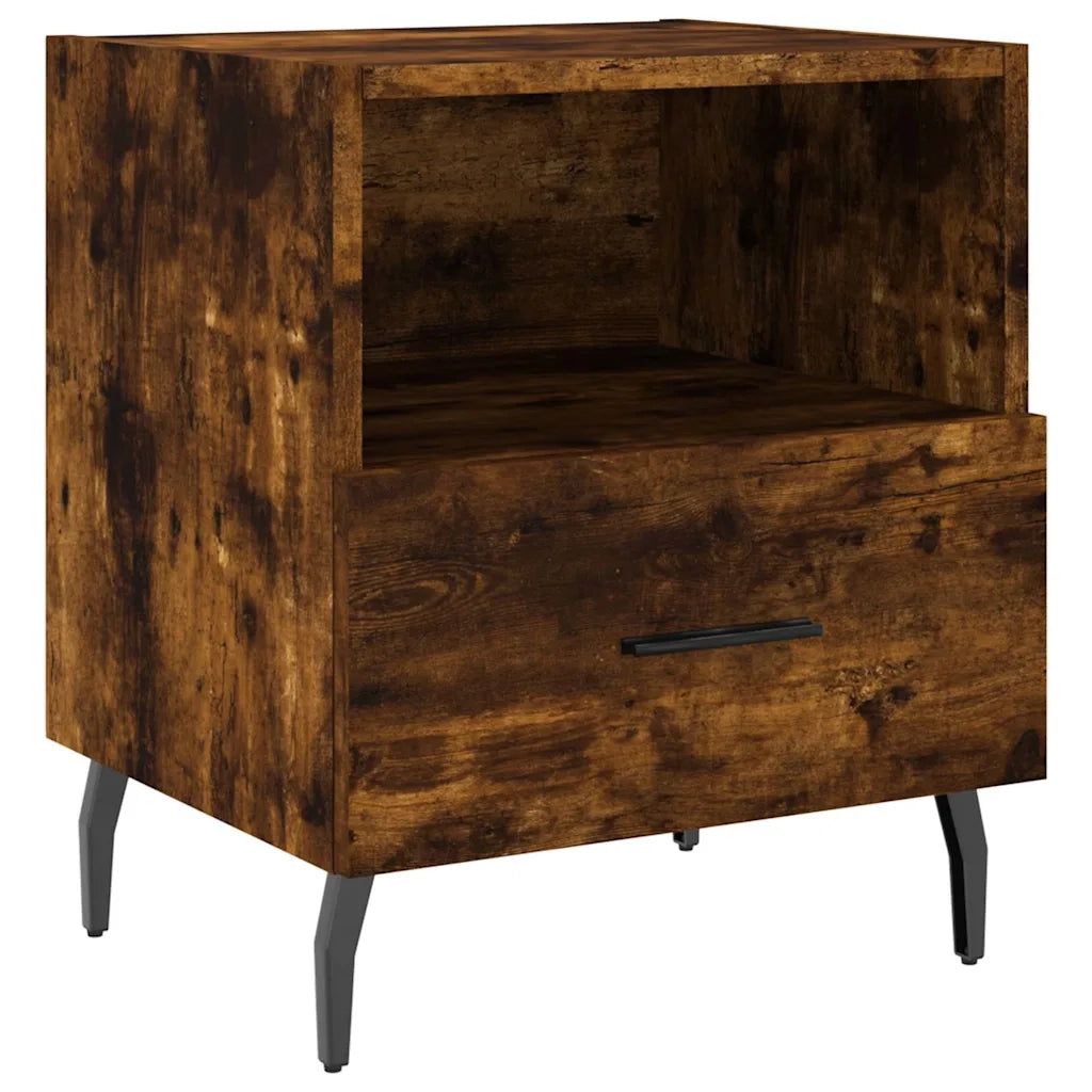 Comodini 2 pz Rovere Fumo 40x35x47,5 cm in Legno Multistrato 827479