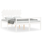 Letto matrimoniale | Letto per adulti | Letto per Anziani con Testiera Bianco 140x200 cm Legno Massello