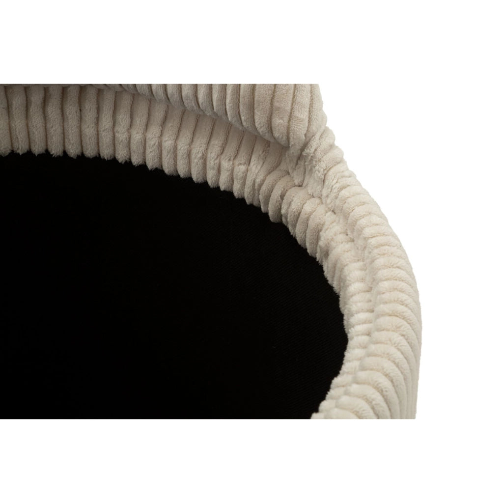 Pouf Dublino in tessuto bianco con contenitore
