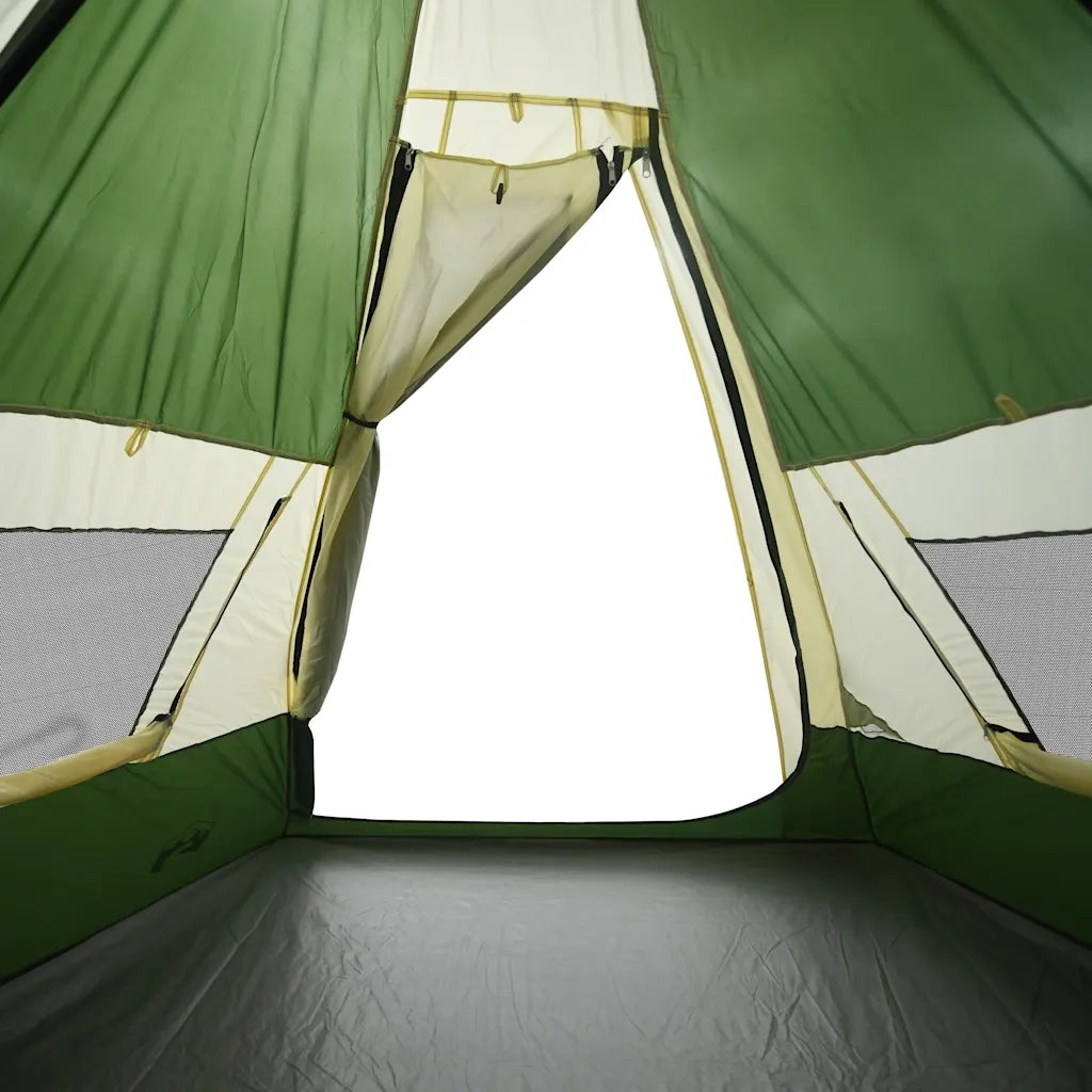 Tenda da Campeggio Tipi per 7 Persone Verde Impermeabile 94427