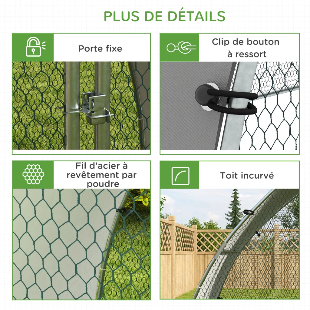 Recinto per animali esterno ¨C zephmum ¨C grigio, acciaio galvanizzato, 5.75m2