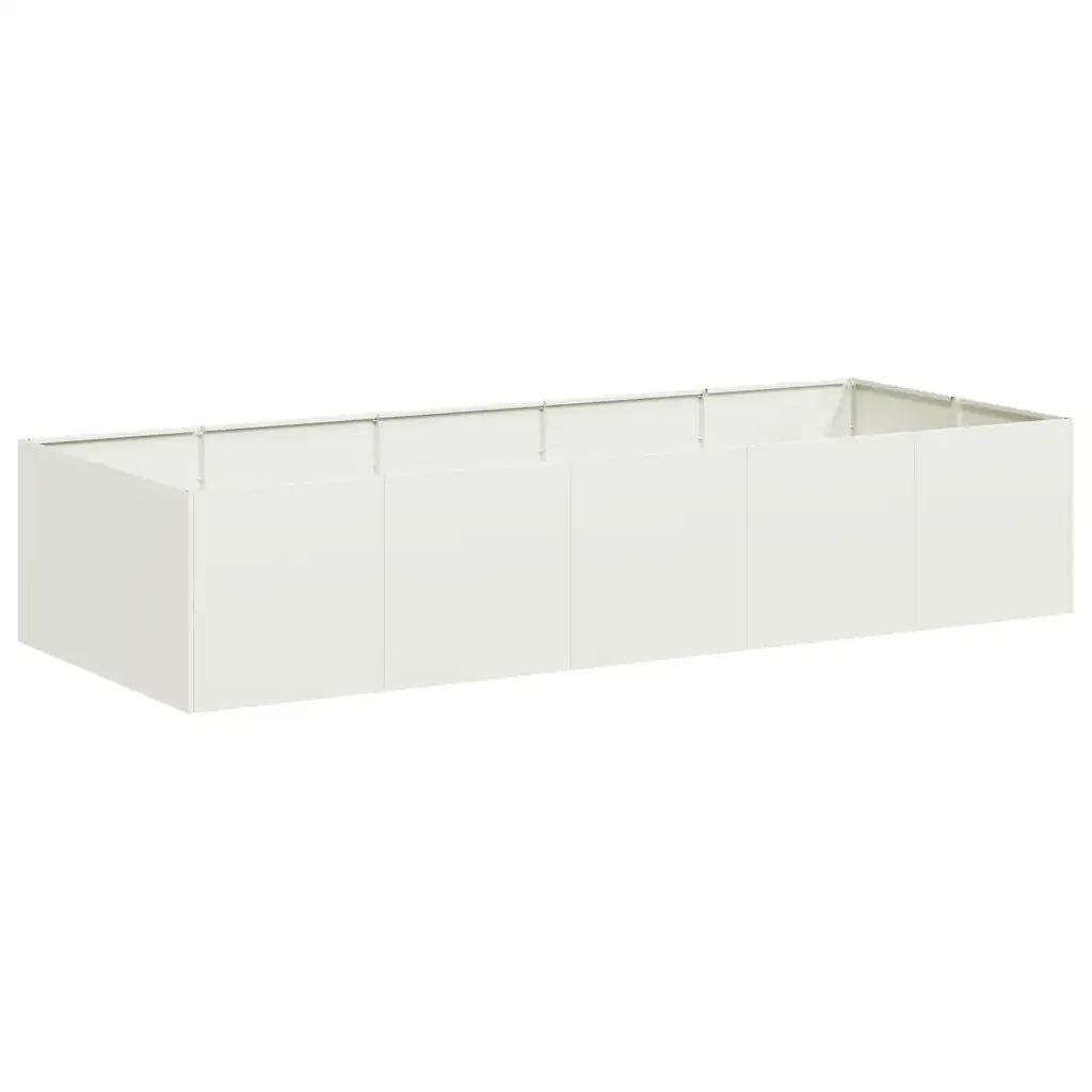 Fioriera | Cassetta per fiori | Vaso Bianca 200x80x40 cm in Acciaio