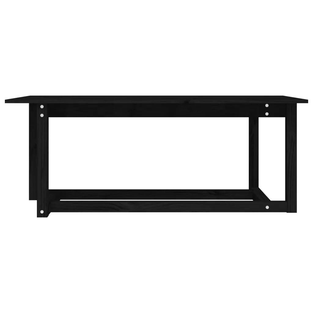 Tavolino da Salotto Nero 110x55x45 cm Legno Massello di Pino cod mxl 26150