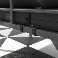 Divano da Giardino 3 Posti con Cuscini per Seduta e Schienale, in Alluminio, 185x66x64 cm, Grigio