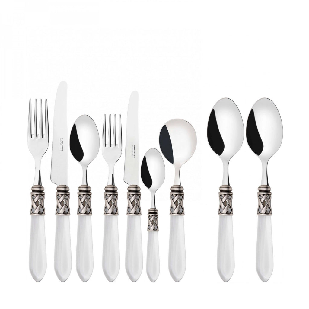 ALADDIN Ghiera Argento Anticato, Posate Set 44 Pz, Scatola