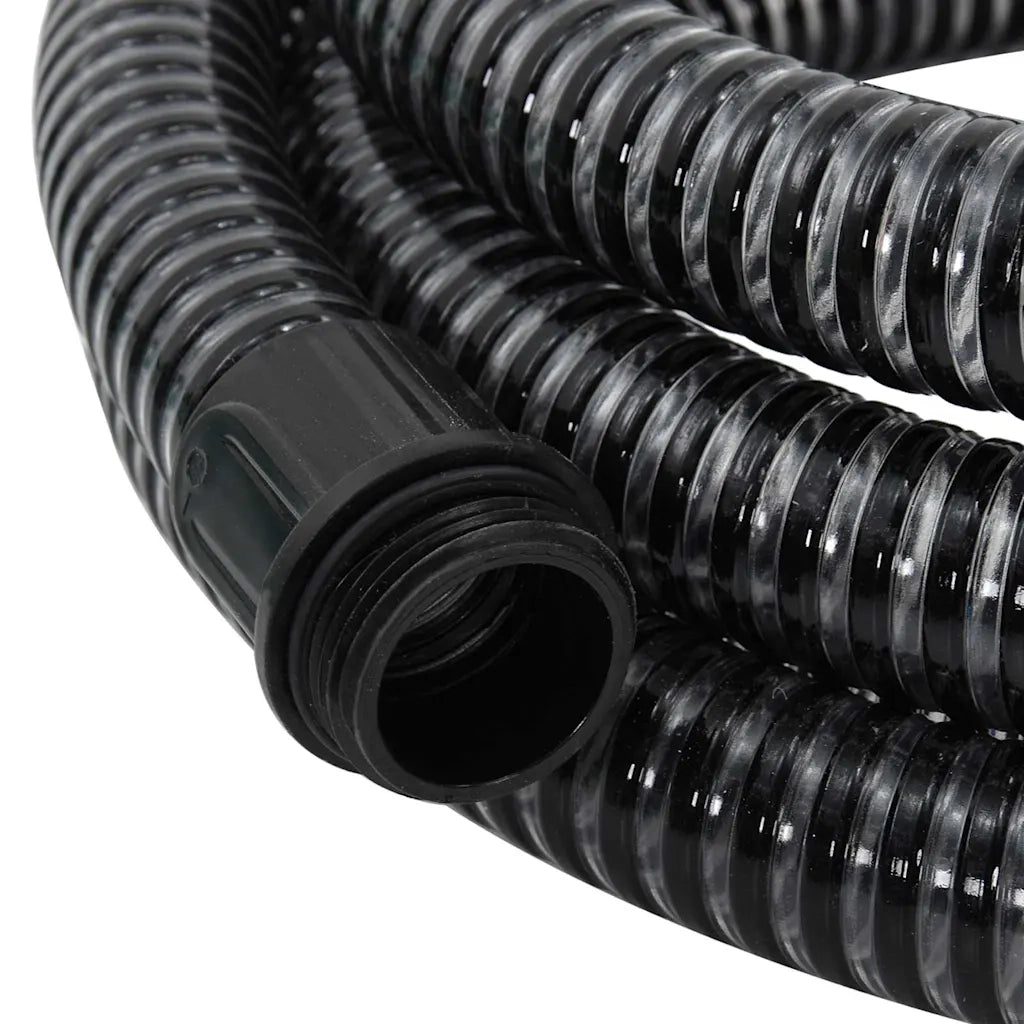 Tubo di Aspirazione con Raccordi in Ottone Nero 1,1" 10 m PVC 151062