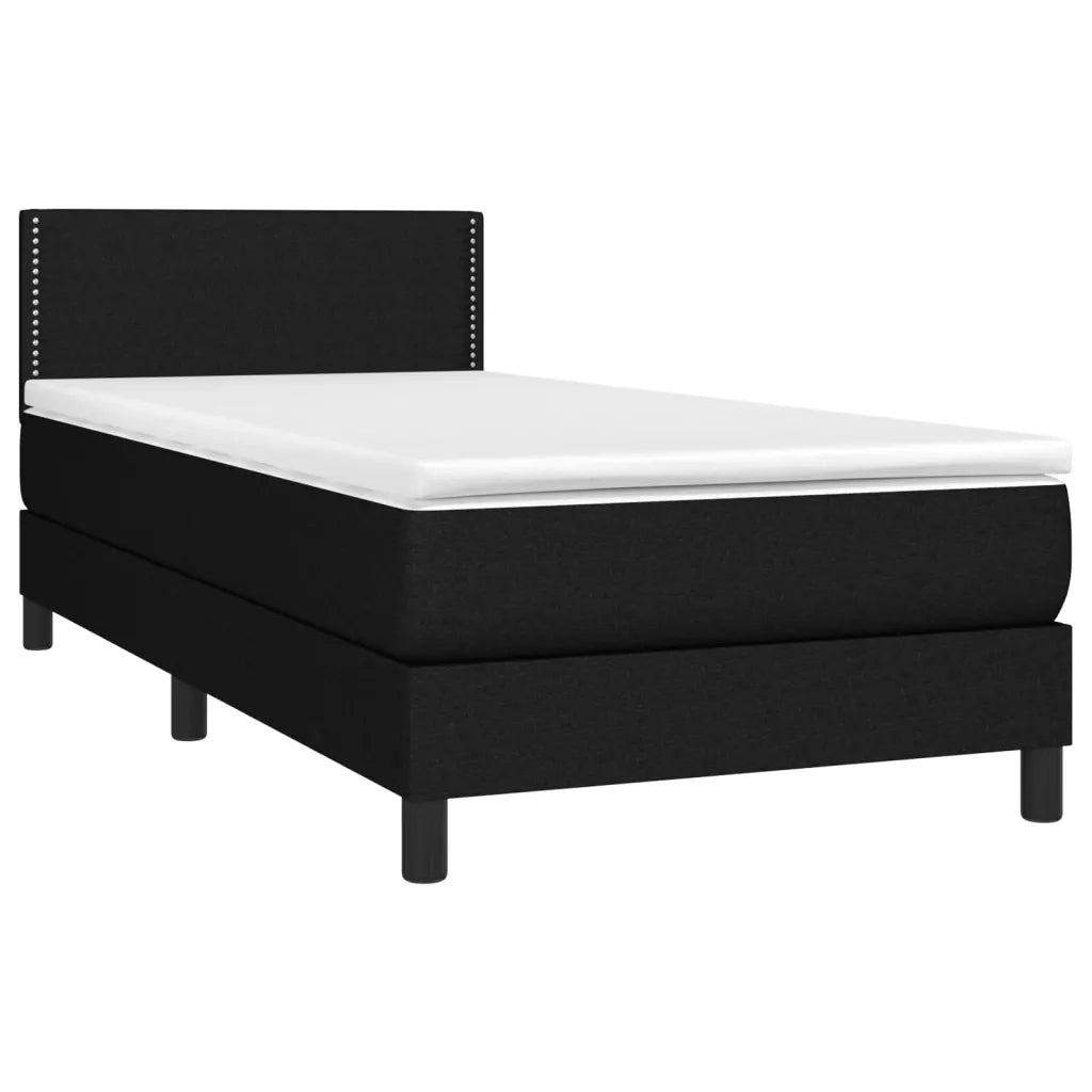 Letto a Molle con Materasso e LED Nero 80x200 cm in Tessuto 3133031