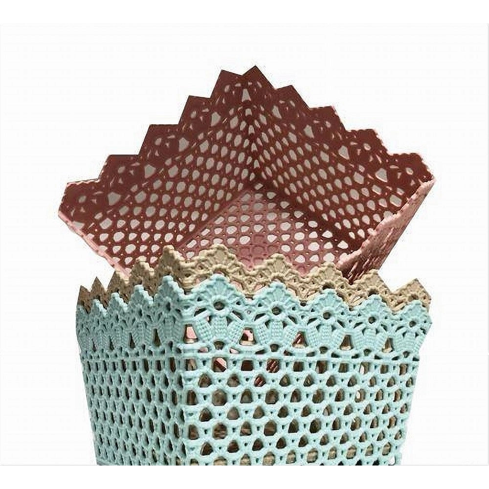 Trade Shop - Cestino Quadrato Porta Tutto Oggetti Multiuso In Plastica 21.5x21.5x13 Cm 79475 -