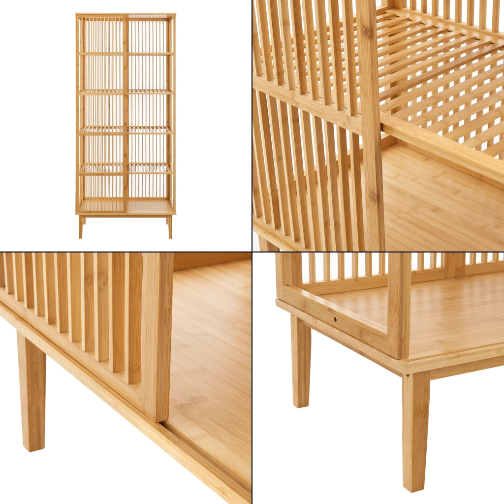 Set di 1 griglia e 2 ripiani in bambù 185 x 240 x 45 cm naturale 03_0008164