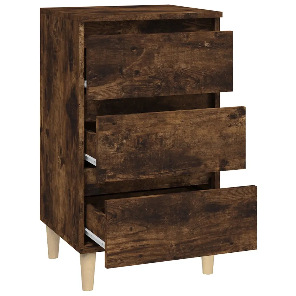 Comodino Rovere Fumo 40x35x70 cm Legno Multistrato 819665