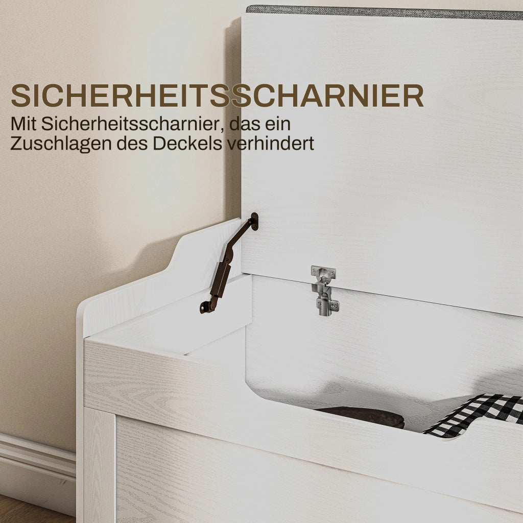 Cassettiera con sedile e cuscino ¨C Minimal ¨C 103 litri, bianco